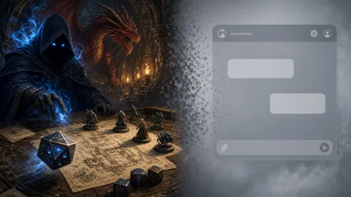 wizard sitting over a dnd table