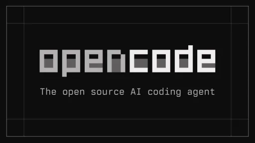 OpenCode logo &mdash; The open source AI coding agent