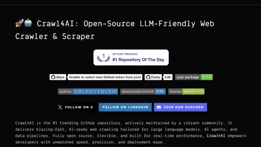 screen shot of crawl 4 ai documentation page